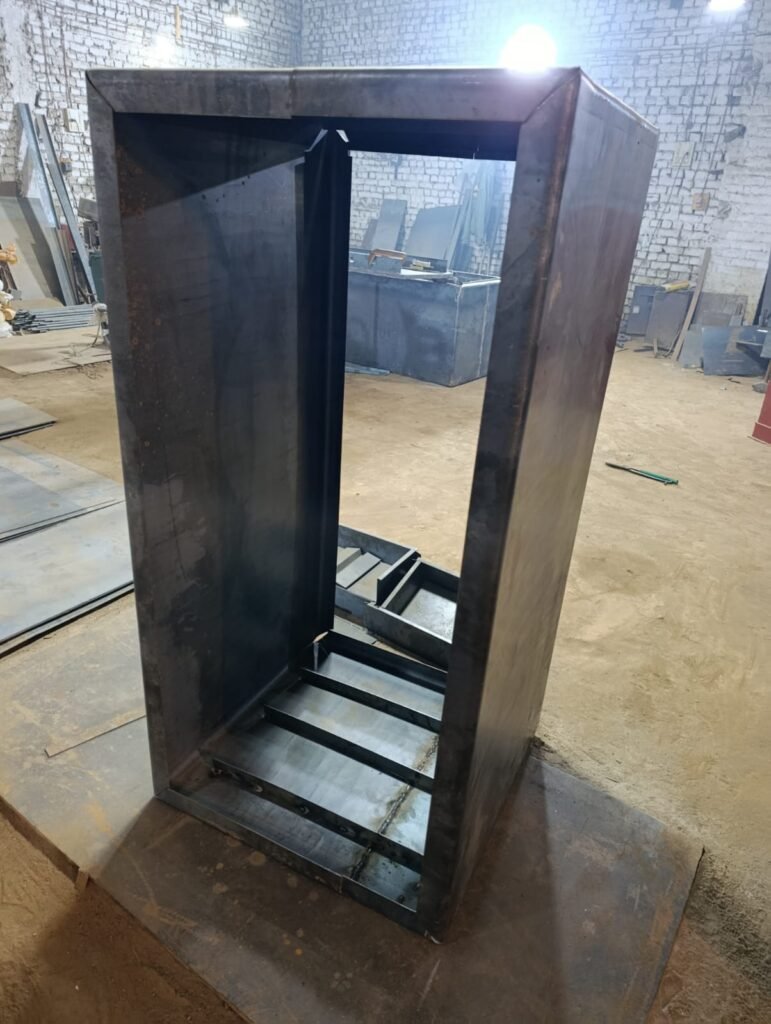 Door and frame preparation in the workshop